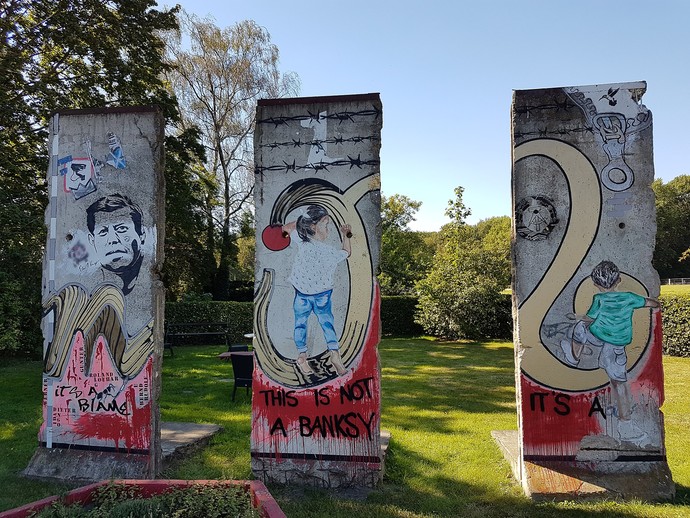 Die Berliner Mauer in Lünen: Claudia Kemper bearbeitet das Teilprojekt „Die Wende in Westfalen“. Foto: miNo (Michael Nolte)/Wikimedia Commons (vergrößerte Bildansicht wird geöffnet)