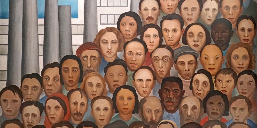 "Ouvriers" von Tarsila do Amaral, Lizenz: CC BY-SA 2.0, via Wikimedia Commons