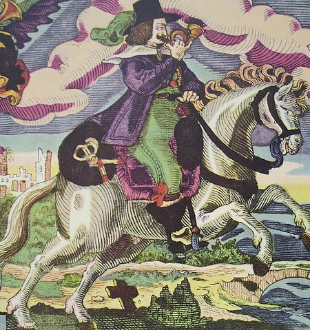 Der Friedensreiter von Münster, ein Postreiter überbringt die Nachricht vom Westfälischen Frieden 1648. Exponat im Deutschen Museum Verkehrszentrum